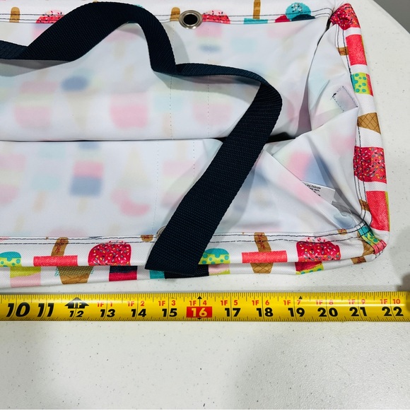 Thirty One Large Utility Tote sweet sprinkle Travel Beach Ice Cream Popsicle New - Picture 4 of 6